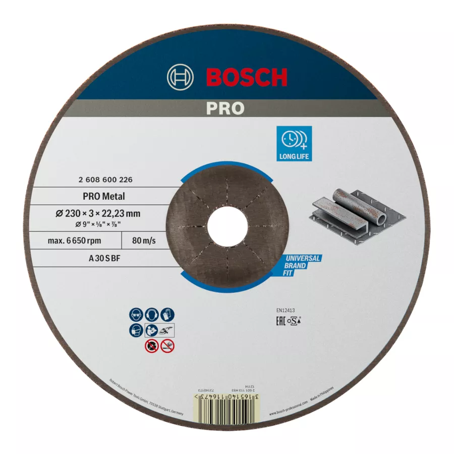 disque PRO Metal moyeu déporté 230mm BOSCH